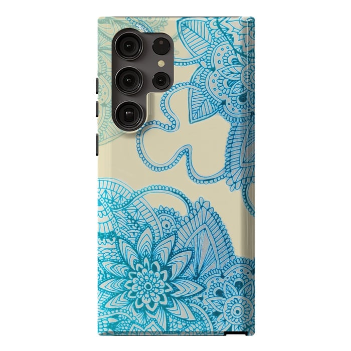 Galaxy S23 Ultra StrongFit Floral Doodle G580 by Medusa GraphicArt