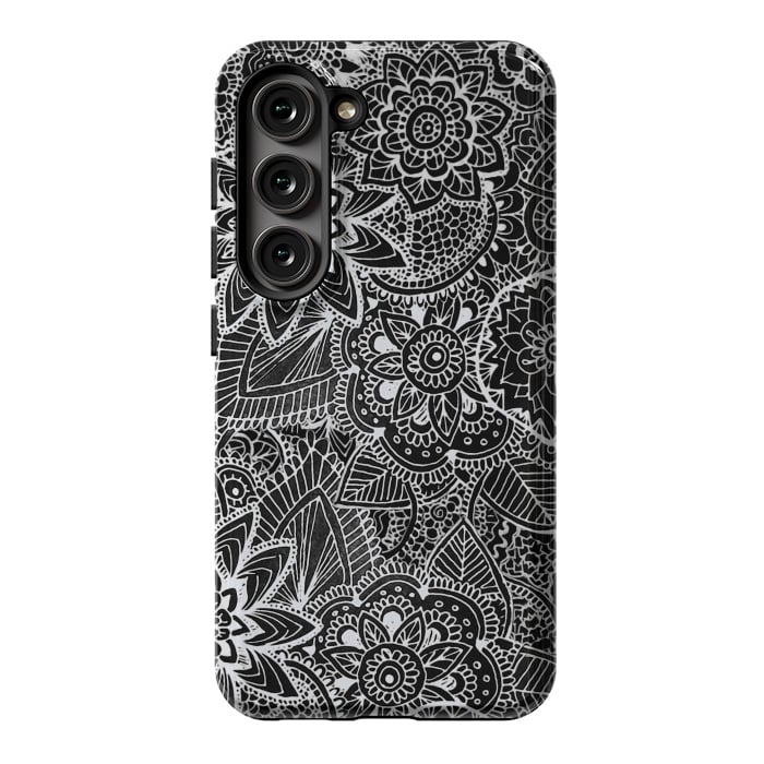 Galaxy S23 StrongFit Floral Doodle G581 by Medusa GraphicArt