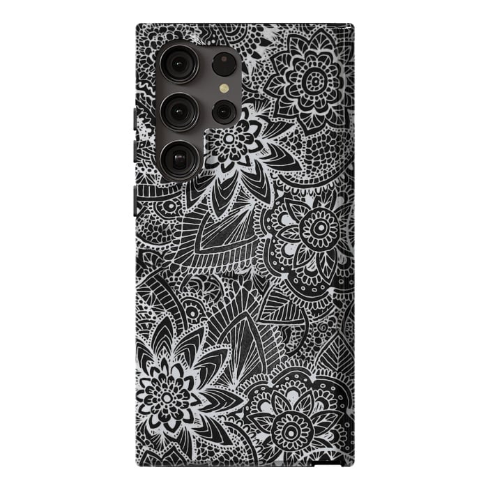 Galaxy S23 Ultra StrongFit Floral Doodle G581 by Medusa GraphicArt