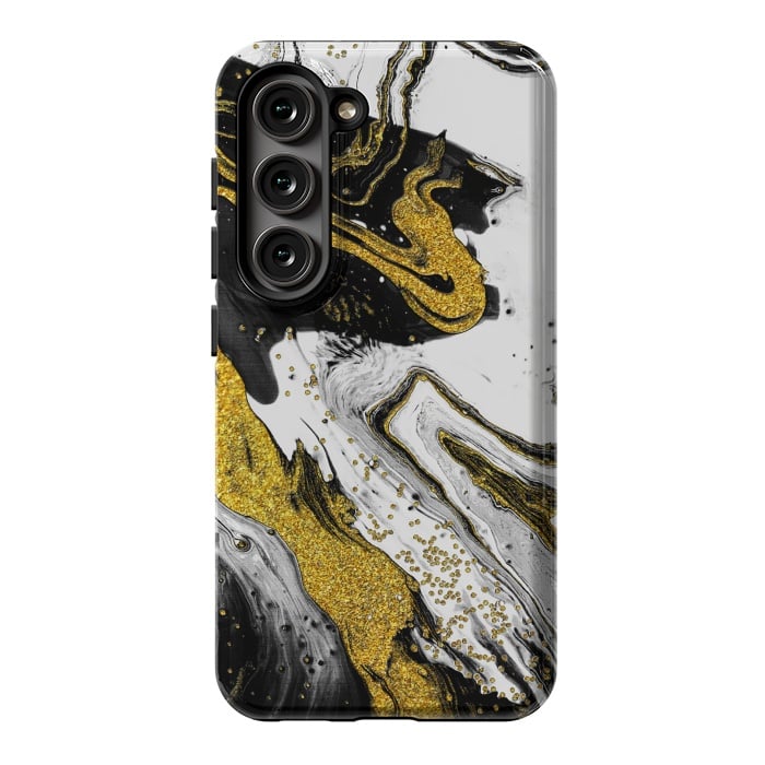 Galaxy S23 StrongFit Luxe Black and Gold by Ashley Camille