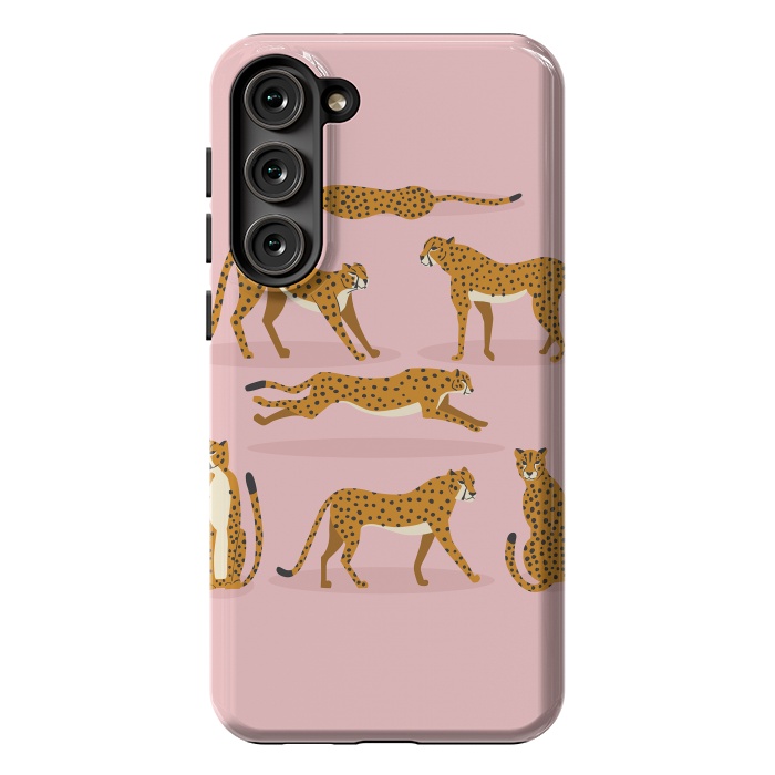 Galaxy S23 Plus StrongFit Cheetahs on pink  by Jelena Obradovic
