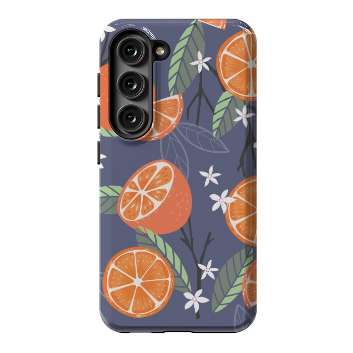 Galaxy S23 StrongFit Orange pattern 01 by Jelena Obradovic