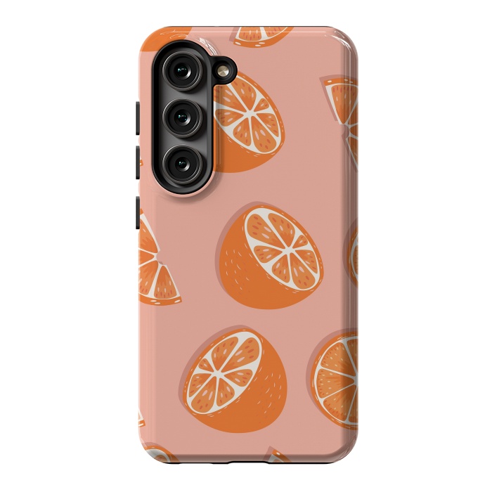 Galaxy S23 StrongFit Orange pattern 03 by Jelena Obradovic