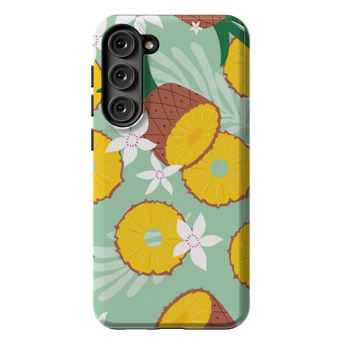 Galaxy S23 Plus StrongFit Pineapple pattern 02 by Jelena Obradovic