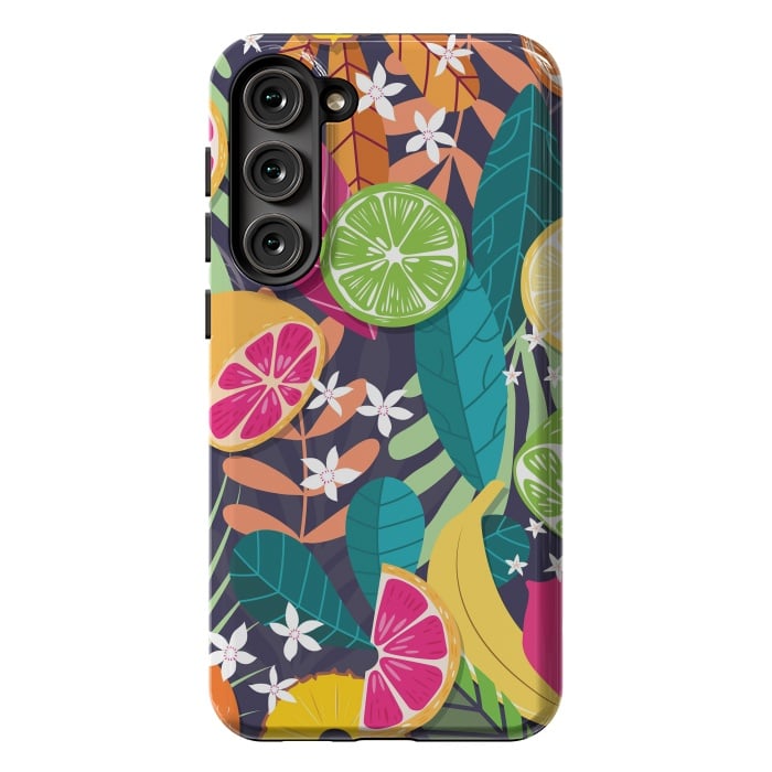 Galaxy S23 Plus StrongFit Tropical fruit pattern 03 by Jelena Obradovic