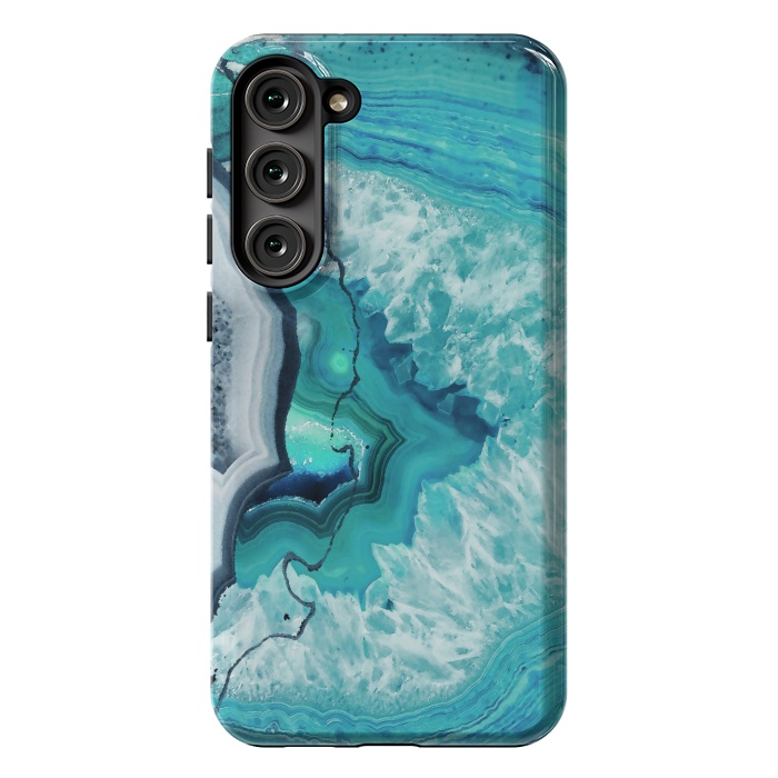 Galaxy S23 Plus StrongFit Turquoise agate geode marble by Oana 