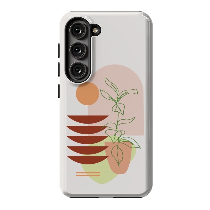 Galaxy S23 StrongFit Geometric Shapes and Botanic 1 by nineFlorals