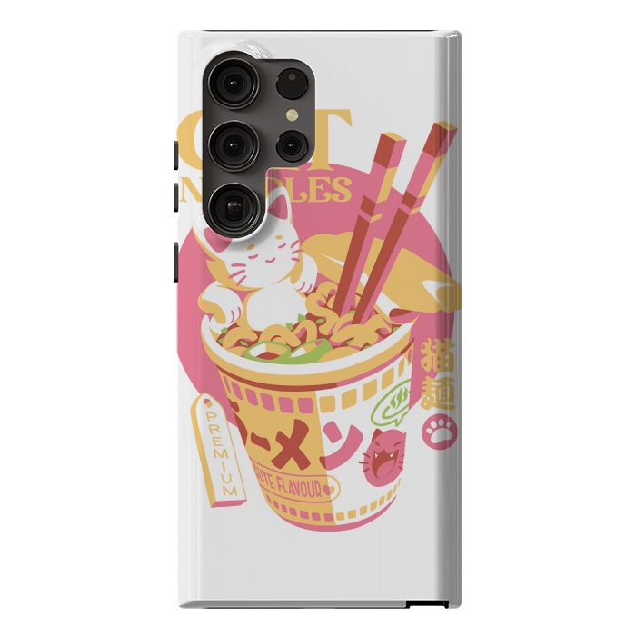 Galaxy S23 Ultra StrongFit Cat Noodles by Ilustrata