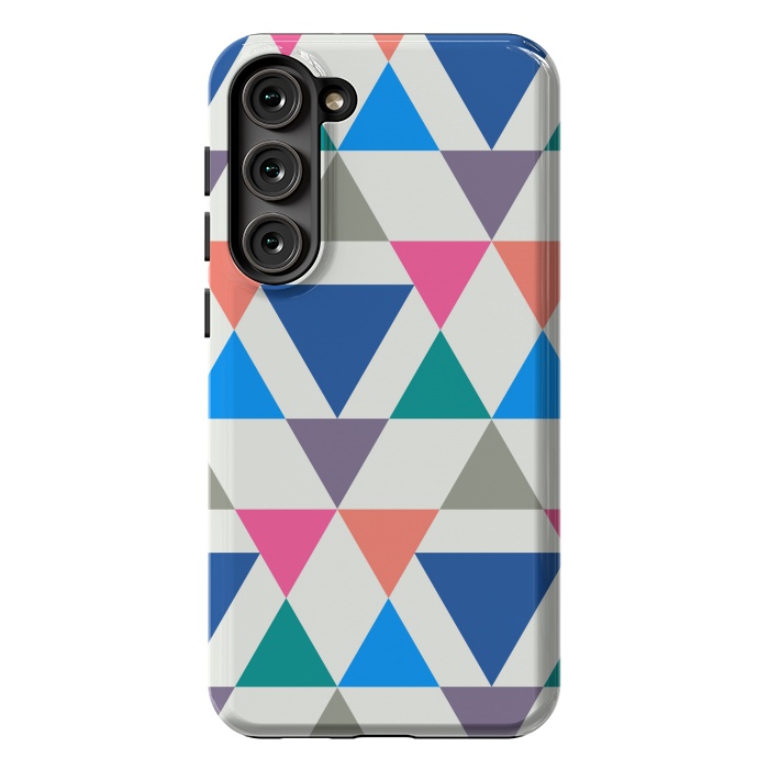Galaxy S23 Plus StrongFit Multicolor Repeat Triangles by TMSarts