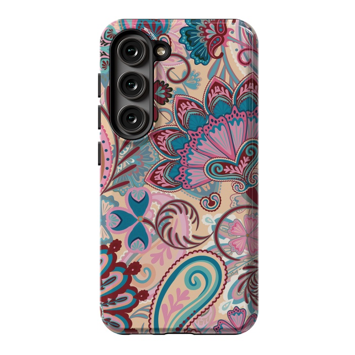 Galaxy S23 StrongFit Paisley Flowers Design by ArtsCase