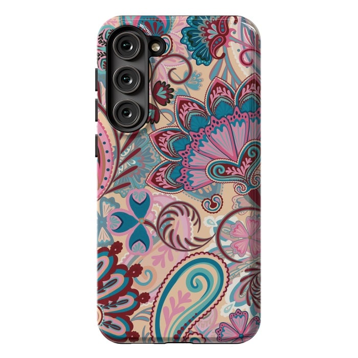 Galaxy S23 Plus StrongFit Paisley Flowers Design by ArtsCase