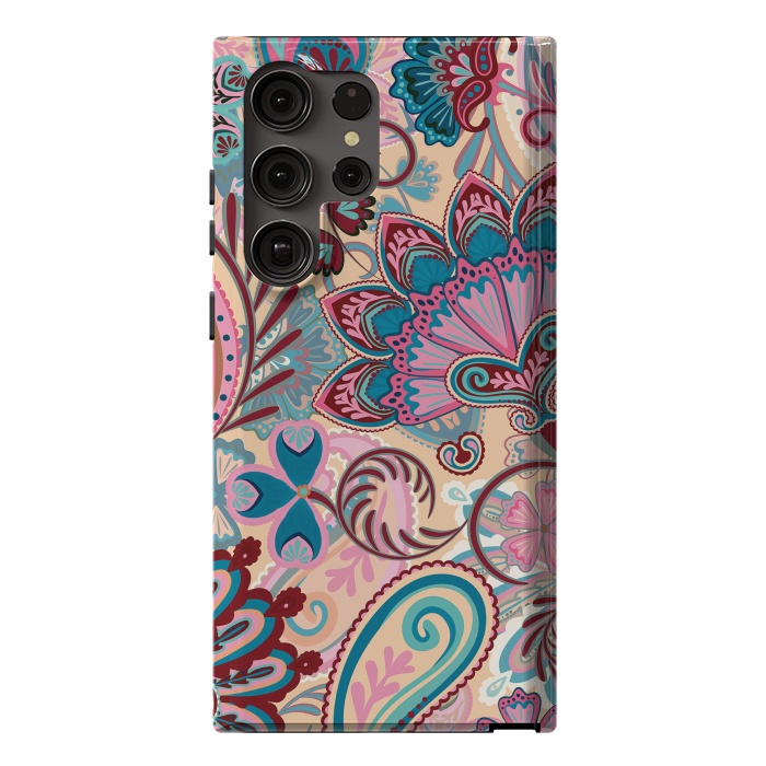 Galaxy S23 Ultra StrongFit Paisley Flowers Design by ArtsCase
