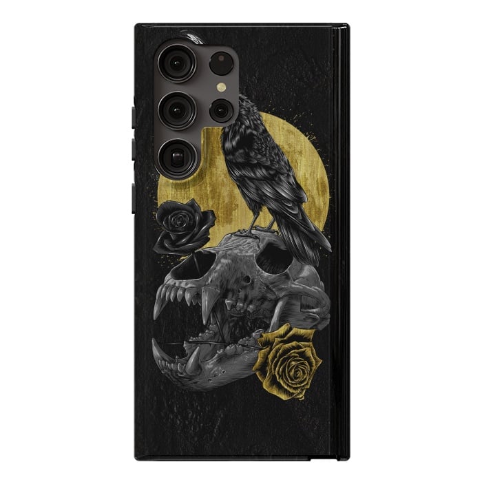 Galaxy S23 Ultra StrongFit Skull Crow by Alberto