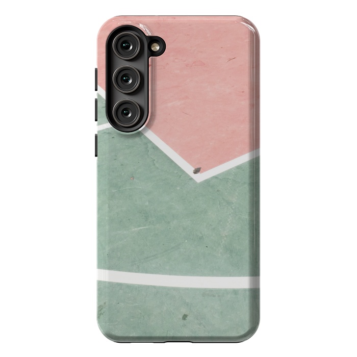 Galaxy S23 Plus StrongFit green pink marble shades by MALLIKA
