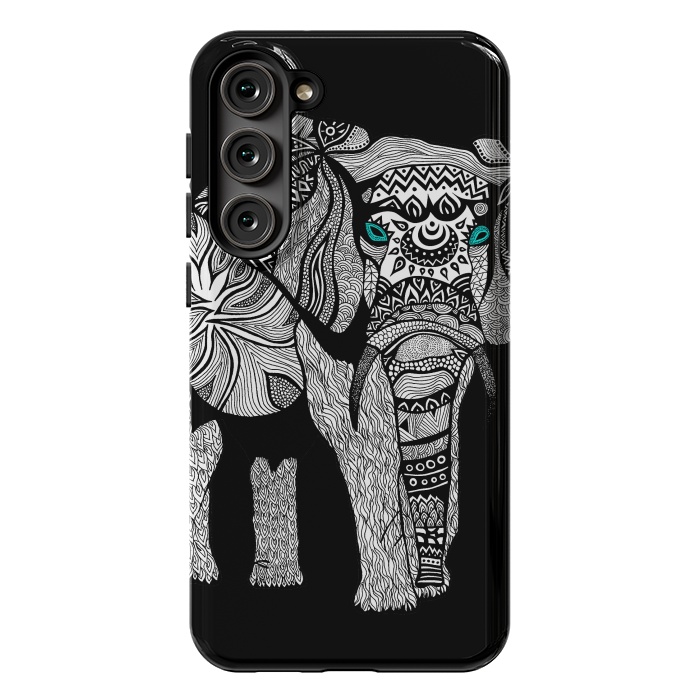 Galaxy S23 Plus StrongFit Elephant of Namibia B n W by Pom Graphic Design