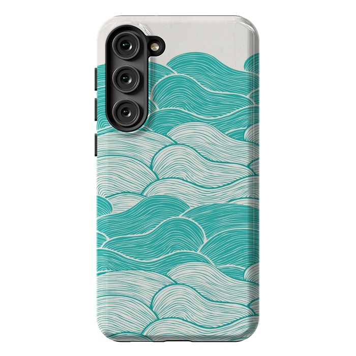 Galaxy S23 Plus StrongFit The Calm And Stormy Seas II by Pom Graphic Design