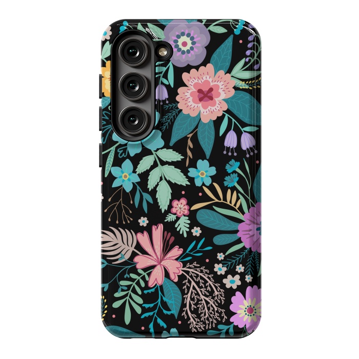 Galaxy S23 StrongFit Amazing Floral Pattern With Bright Colorful Flowers by ArtsCase