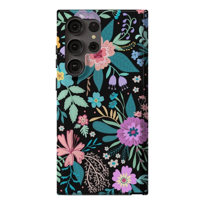Galaxy S23 Ultra StrongFit Amazing Floral Pattern With Bright Colorful Flowers by ArtsCase