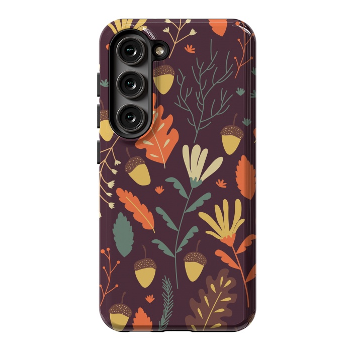 Galaxy S23 StrongFit Autumn Pattern With Red and Orange Leaves by ArtsCase