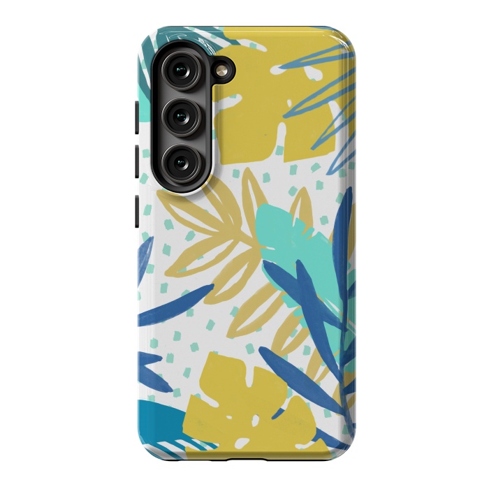 Galaxy S23 StrongFit Playful colorful jungle leaves by Oana 