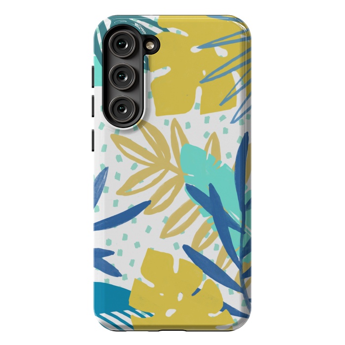 Galaxy S23 Plus StrongFit Playful colorful jungle leaves by Oana 