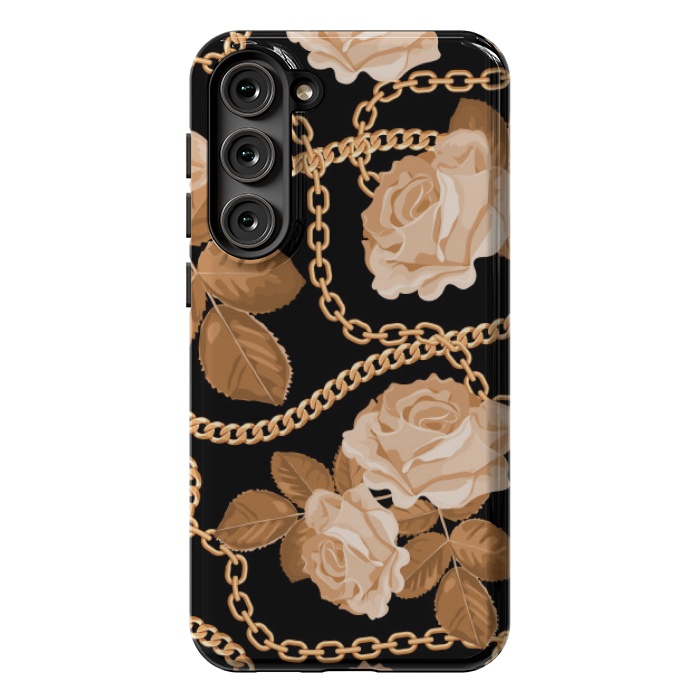 Galaxy S23 Plus StrongFit copper floral chains by MALLIKA