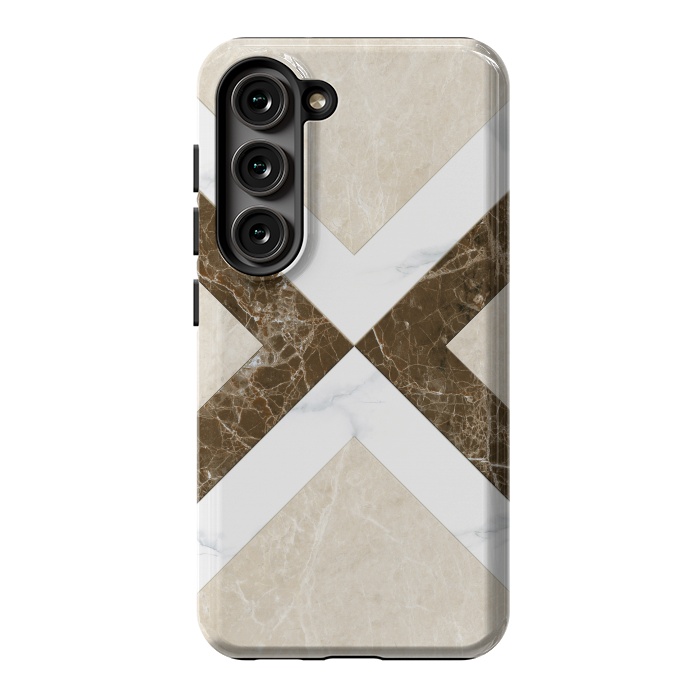 Galaxy S23 StrongFit Decorative Marble Cross Design by ArtsCase