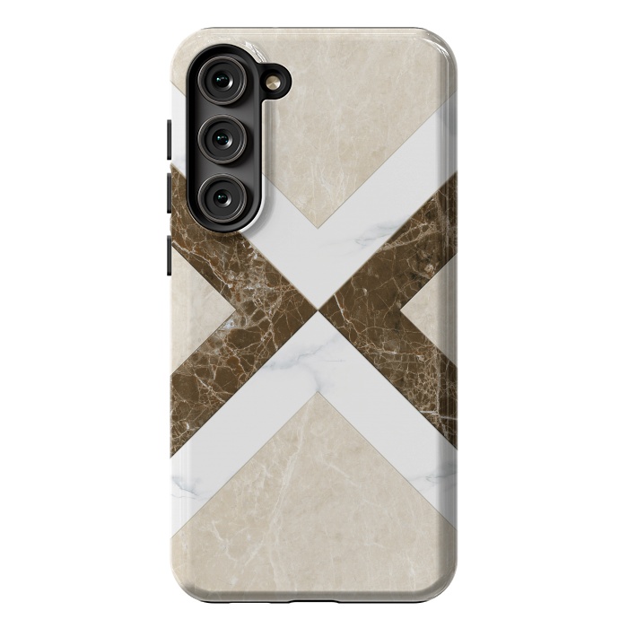 Galaxy S23 Plus StrongFit Decorative Marble Cross Design by ArtsCase