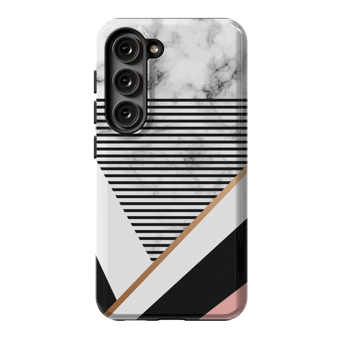 Galaxy S23 StrongFit Geometric Marble Design by ArtsCase