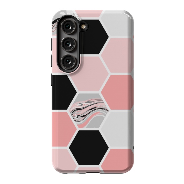 Galaxy S23 StrongFit Geometric Stretch Pattern with Hexagonal by ArtsCase