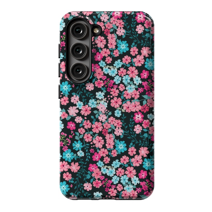 Galaxy S23 StrongFit Gorgeous Bright Pattern in Small Garden Flowers by ArtsCase