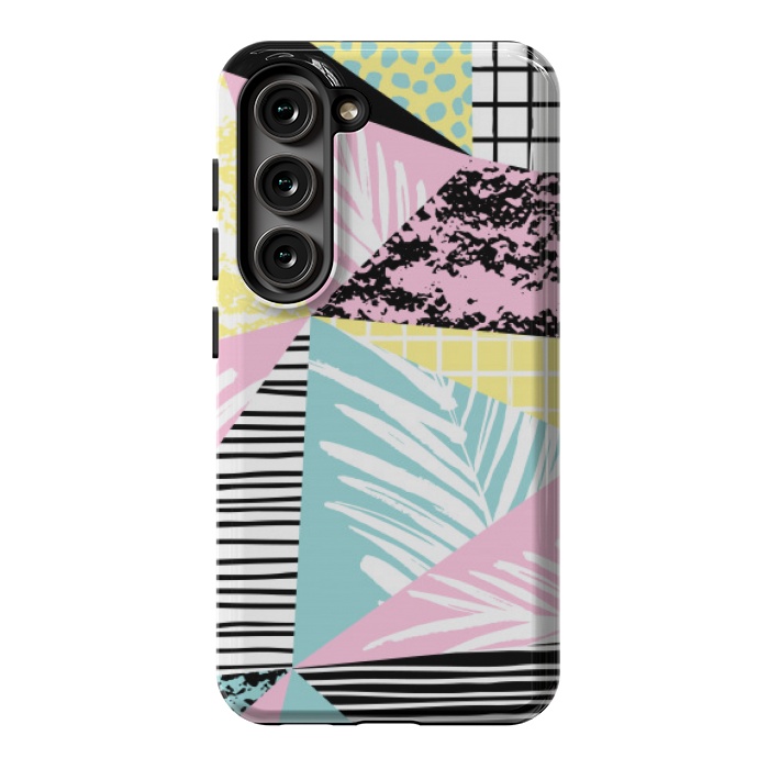 Galaxy S23 StrongFit tropical abstract pink pattern by MALLIKA