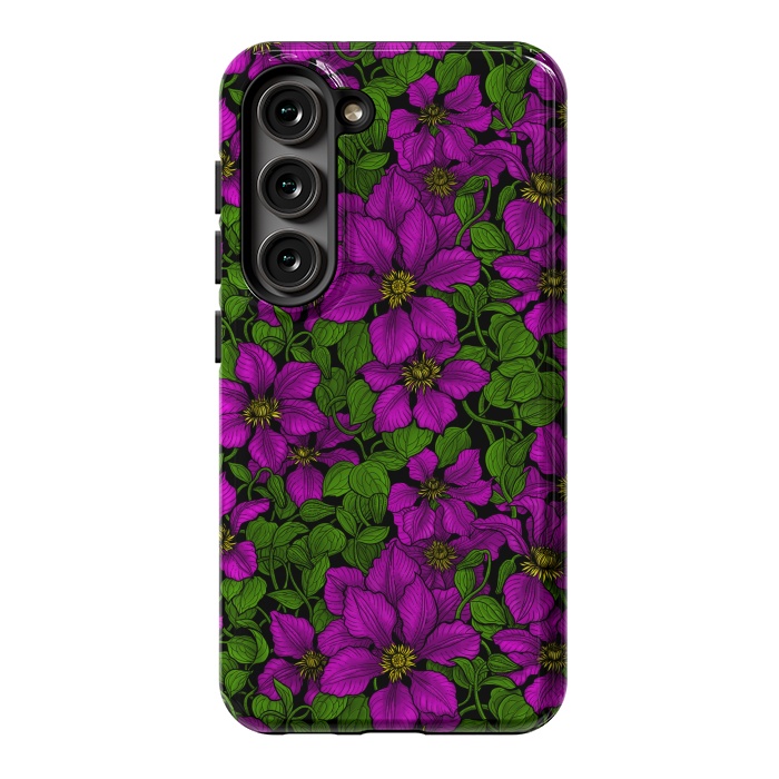 Galaxy S23 StrongFit Pink Clematis vine by Katerina Kirilova