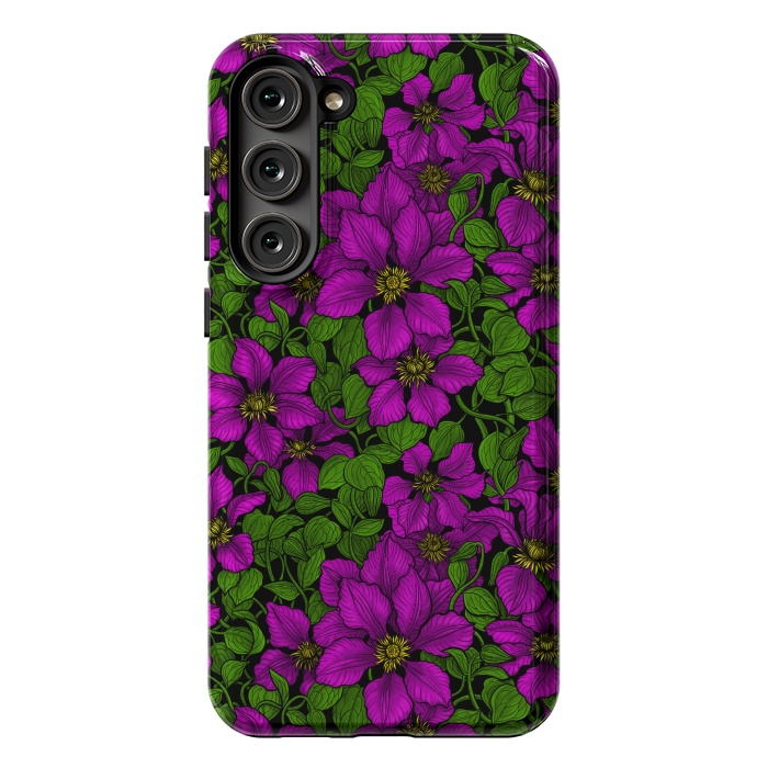 Galaxy S23 Plus StrongFit Pink Clematis vine by Katerina Kirilova