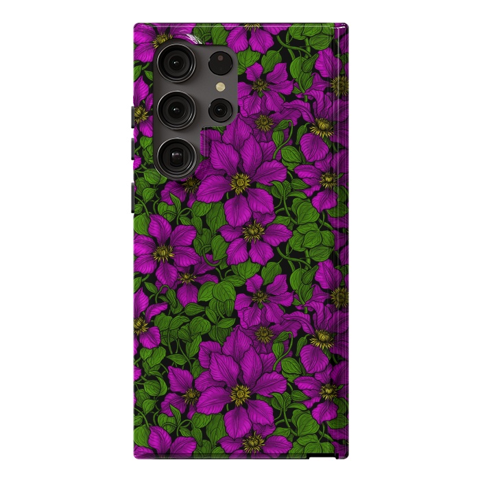 Galaxy S23 Ultra StrongFit Pink Clematis vine by Katerina Kirilova