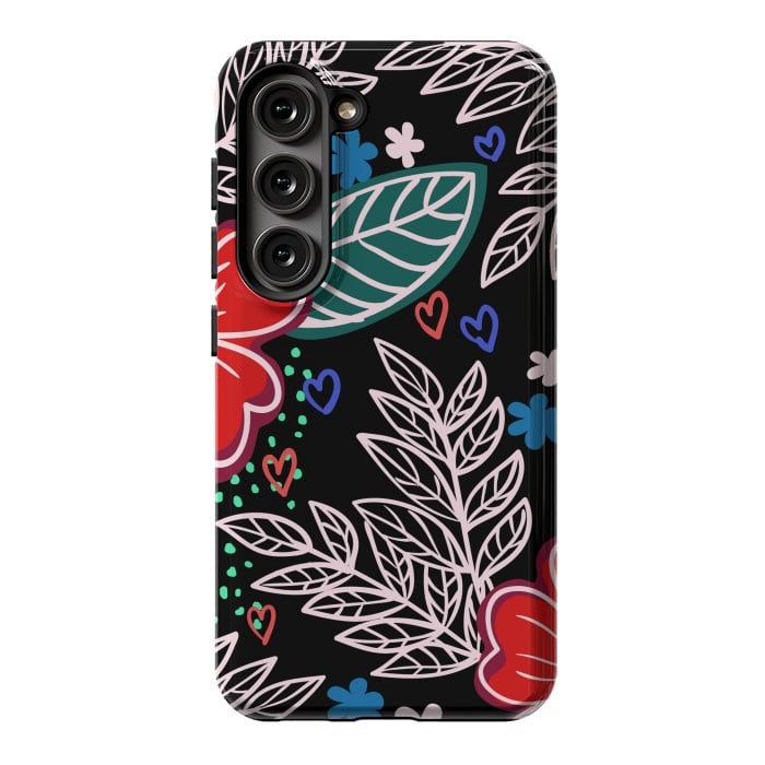 Galaxy S23 StrongFit Floral Pattern Design XIVI by ArtsCase