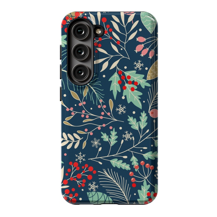 Galaxy S23 StrongFit Christmas Floral Design III by ArtsCase