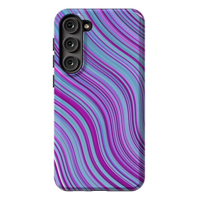 Galaxy S23 Plus StrongFit Liquid Marble Blue Purple and Blue by ArtsCase
