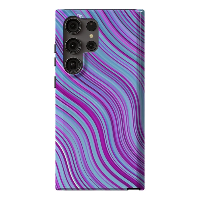 Galaxy S23 Ultra StrongFit Liquid Marble Blue Purple and Blue by ArtsCase