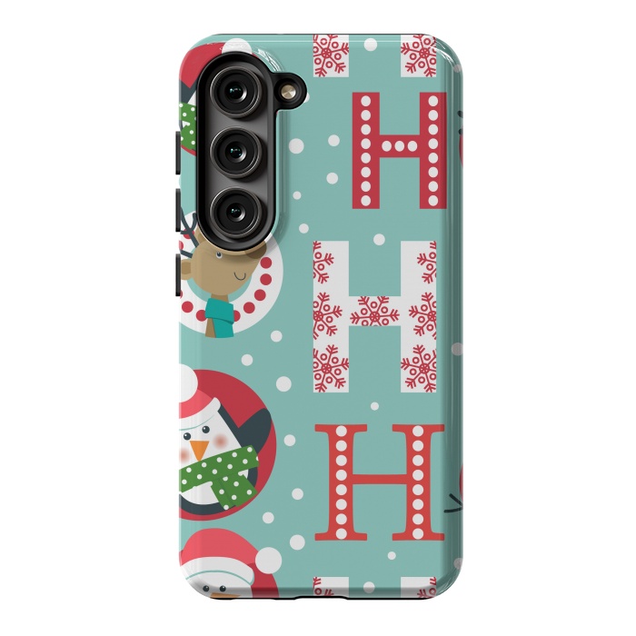 Galaxy S23 StrongFit Christmas Pattern with Santa Deer Penguin and Snowman by ArtsCase
