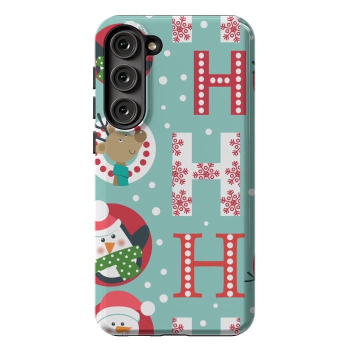 Galaxy S23 Plus StrongFit Christmas Pattern with Santa Deer Penguin and Snowman by ArtsCase