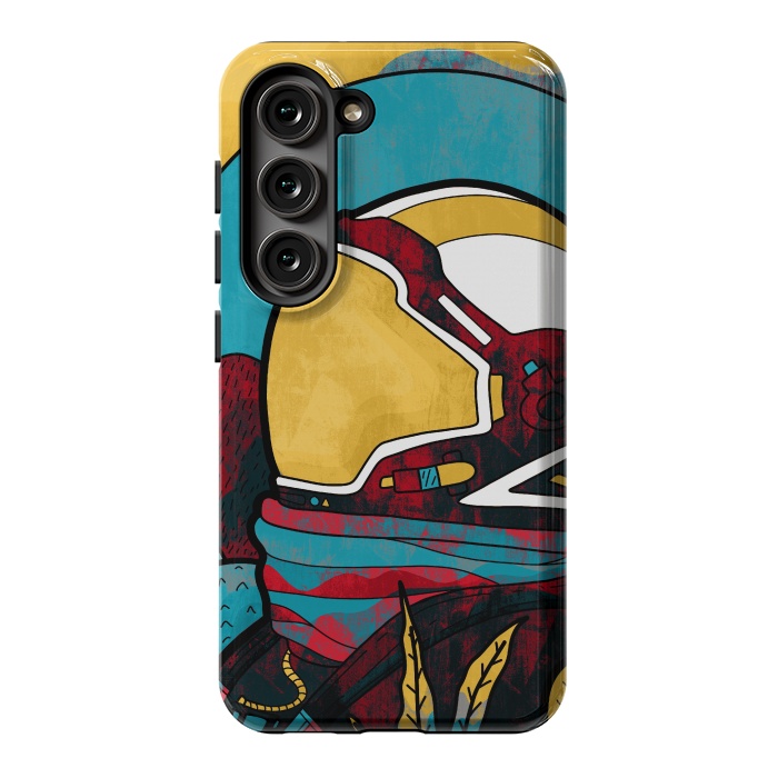 Galaxy S23 StrongFit The yellow astronaut explorer by Steve Wade (Swade)
