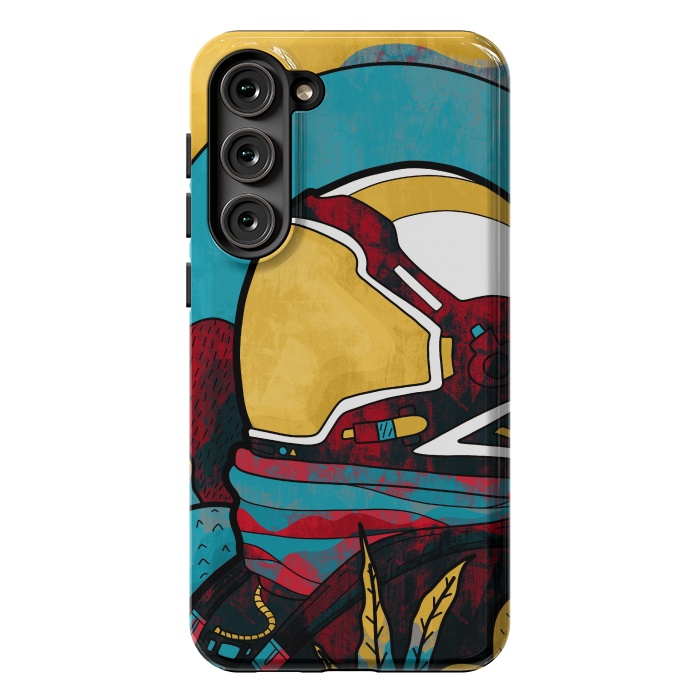 Galaxy S23 Plus StrongFit The yellow astronaut explorer by Steve Wade (Swade)