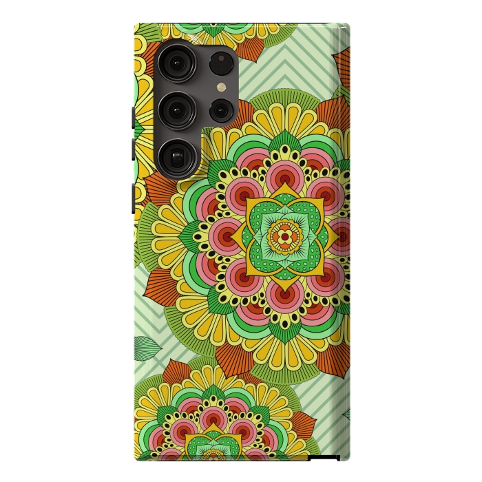 Galaxy S23 Ultra StrongFit Mandala African Zen Floral Ethnic Art Textile by ArtsCase
