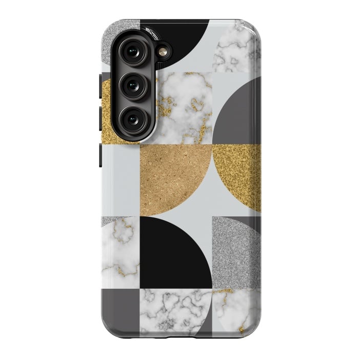 Galaxy S23 StrongFit Marble Geometric Pattern Semicircles by ArtsCase