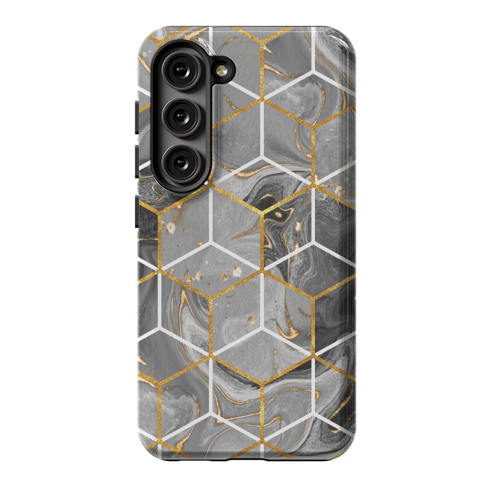 Galaxy S23 StrongFit Marble Hexagon by ArtsCase