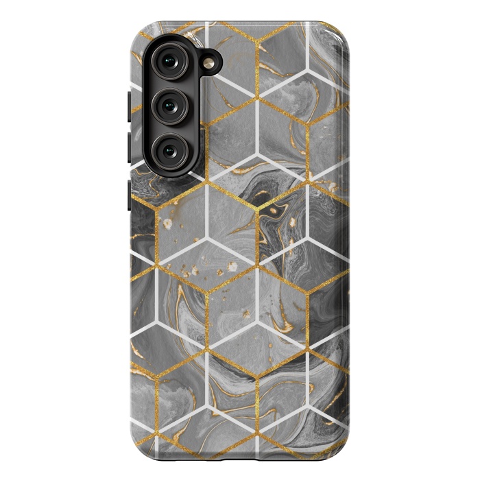 Galaxy S23 Plus StrongFit Marble Hexagon by ArtsCase