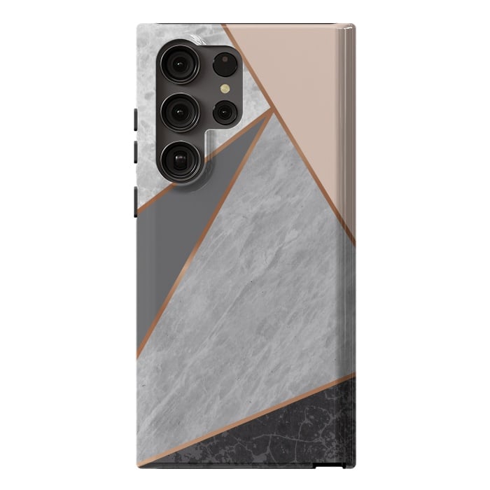 Galaxy S23 Ultra StrongFit Modern Geometric Minimalist with Marble Texture by ArtsCase