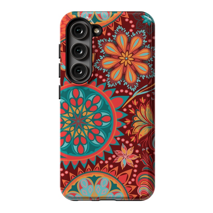 Galaxy S23 StrongFit Paisley Vintage Floral Motif Ethnic Seamless Background by ArtsCase