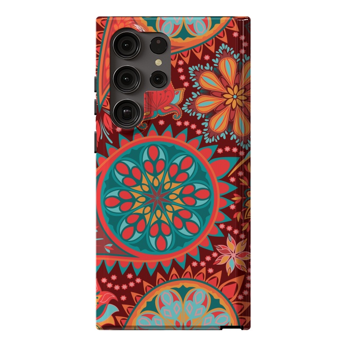 Galaxy S23 Ultra StrongFit Paisley Vintage Floral Motif Ethnic Seamless Background by ArtsCase